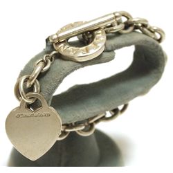 Non-Native Pawn Sterling Silver .925 Heart Link Bracelet - Tiffany & Co. - 7" 40.0g