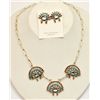 Image 1 : Zuni Multi-Stone Sunface Sterling Silver Necklace & Earrings Set - Edmond Cooeyate