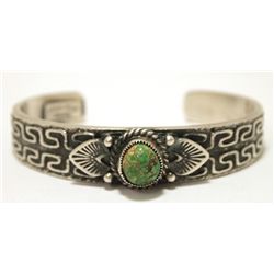 Old Pawn Navajo Carico Lake Turquoise Sterling Silver Cuff Bracelet - Kirk Smith