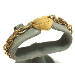 Non-Native Pawn 18k Gold 750 Heart Link Bracelet - Tiffany & Co. - 7.5" 24.7g