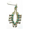 Image 1 : Navajo Turquoise Sterling Silver Squash Blossom Pendant - Larry Curley