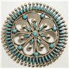 Image 1 : Zuni Turquoise Needlepoint Sterling Silver Pendant & Pin - Vincent & Socorro Johnson