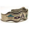 Image 2 : Vintage Old Pawn Multi-Stone Inlay Sterling Silver Cuff Bracelet