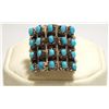 Image 1 : Navajo Turquoise Dots Sterling Silver Men's Ring - Irene J
