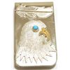 Image 1 : Navajo Turquoise Sterling Silver Eagle Head Money Clip - Betty Thomas