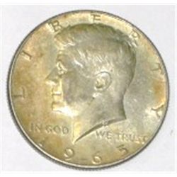 1965 SILVER KENNEDY HALF DOLLAR *NICE EARLY TONED SILVER HALF DOLLAR*!!