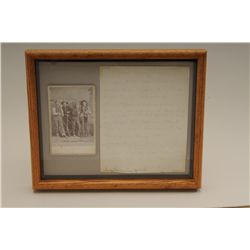 Framed cabinet photo of 4 men, three with  Winchester rifles and one with an exposed  hammers SxS sh