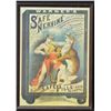 Image 1 : Framed old color advertiser for Warner’s Safe  Nervine pills showing a damsel with sword  slaying a 