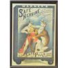 Image 2 : Framed old color advertiser for Warner’s Safe  Nervine pills showing a damsel with sword  slaying a 