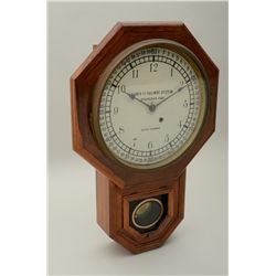 Antique clock marked on dial “Santa Fe,  Railroad” in very good to near fine original  condition and