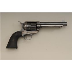 Colt SAA revolver, .45 cal., 5-1/2” barrel,  blue and case hardened finish, checkered hard  rubber g