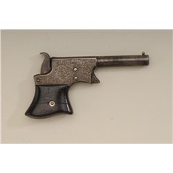 Engraved Remington Vest Pocket derringer in  period casing, .22 cal., 3-1/4” barrel, blue  finish, w