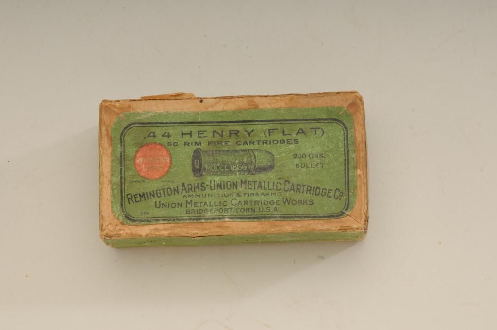 Full box with matching head stamps of .44 Henry flat rimfire cartridges ...