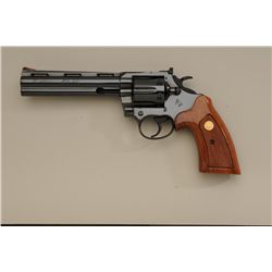 Colt BOA Model DA revolver, .357 Magnum cal.,  6” ventilated rib barrel, blue finish,  checkered woo