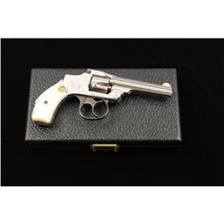 Smith & Wesson New Departure hammerless  revolver, .32 cal., 3-1/2” barrel, nickel  finish, pearl me