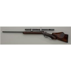 Marlin single shot rifle, (Ballard’s Patent),  .22 cal., 26” round barrel, re-blued finish,  engrave