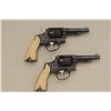 Image 4 : Pair of German ornately engraved Smith &  Wesson 5-screw DA revolvers with fancy carved  grips, silv