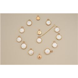 Bonanza lot of 14 pocket watches, all in  beautiful condition including a Hamilton  Railway Special 