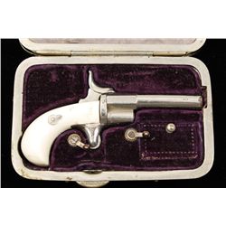 Diminutive single shot pin-fire pistol with  original ivory grips in its authentic to the  period wa