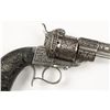 Image 4 : Exhibition quality deep relief scroll  engraved and chiseled single action pin fire  pistol by Lefau