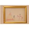 Image 5 : Miniature pencil sketch and watercolor in  Indian scene measuring approximately 2 ¾” x  4” beautiful