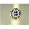 Image 2 : Spectacular 14 karat white gold ladies custom  made ring set with a fine oval Tanzanite  weighing ap