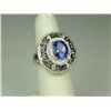 Image 3 : Spectacular 14 karat white gold ladies custom  made ring set with a fine oval Tanzanite  weighing ap
