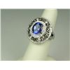 Image 5 : Spectacular 14 karat white gold ladies custom  made ring set with a fine oval Tanzanite  weighing ap