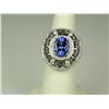 Image 6 : Spectacular 14 karat white gold ladies custom  made ring set with a fine oval Tanzanite  weighing ap