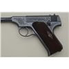 Image 11 : Colt Woodsman .22 caliber semi-automatic  pistol factory engraved with blue finish and  checkered wo