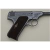 Image 5 : Colt Woodsman .22 caliber semi-automatic  pistol factory engraved with blue finish and  checkered wo