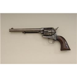 Colt Single Action Army revolver .44 Henry  rimfire caliber, 7 ½” barrel with patina  finish, wood g