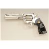 Image 4 : Colt Python .357 magnum, double action  revolver with 6” barrel, high polished nickel  finish and me