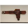 Image 2 : Single action 5 ½” double loop holster and  cartridge/money belt in Western frontier  style. Holster