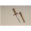 Image 2 : 19th century dagger probably French with  triangular blade and cast brass hilt and  scabbard. This s