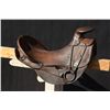 Image 1 : Hope style saddle showing recovering during  period of use and old frontier repairs.  The  leather c