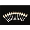 Image 1 : Lot of 12 Sterling Silver Demitasse spoons  showing German hallmarks with gold gilt bowls  and fancy