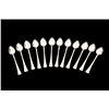Image 2 : Lot of 12 Sterling Silver Demitasse spoons  showing German hallmarks with gold gilt bowls  and fancy