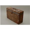 Image 2 : Old canvas covered wood document box approx.  12” in height x 18-1/2” long  x 6-1/2” wide  with part