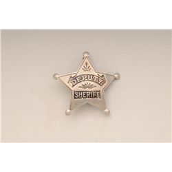 Five pointed star badge marked “DEPUTY  SHERIFF” with makers mark on reverse  “SACHS-LAWLOR M. & M.C