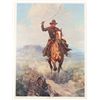 Image 1 : Color print by Famed Western artist Frank  Tenney Johnson (1874-1939) entitled “On the  Open Range” 