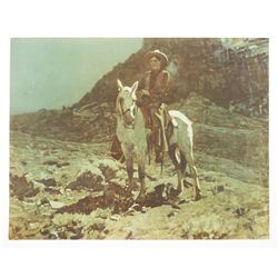 From the estate of famed Western artist,  Frank Tenney Johnson (1874-1939), a color  print entitled 