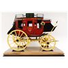Image 6 : Handmade and carved from wood miniature  stagecoach with painted decoration displaying  “Wells Fargo