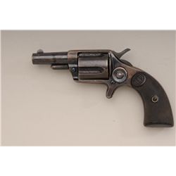 Colt House spur trigger revolver, .38 cal.,  2-1/4” etched barrel, blue finish, checkered  hard rubb
