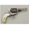 Image 1 : Colt Model 1877 DA ejectorless revolver, .38  cal., 3-1/2” etched panel barrel, nickel  finish, pear