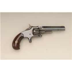 Cased Smith & Wesson 1st Model 3rd Issue spur  trigger revolver, .22 cal., 3-1/4” barrel,  blue fini