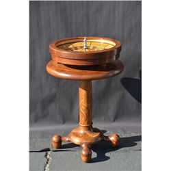 Original antique roulette wheel for traveling  or pocket casino marked with decals Mason  and Compan