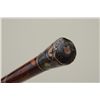 Image 6 : Fancy antique walking cane with decorative  head showing designs in multi-gold and silver  inlays, s