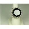 Image 2 : Exceptionally large 28.26 carats round  ‘BLACK’ diamond set in a 14 karat white gold  ladies ring su