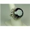 Image 3 : Exceptionally large 28.26 carats round  ‘BLACK’ diamond set in a 14 karat white gold  ladies ring su
